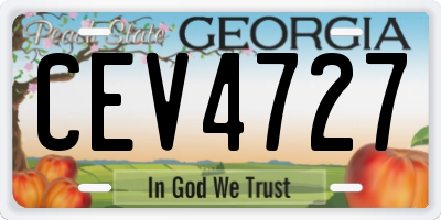 GA license plate CEV4727