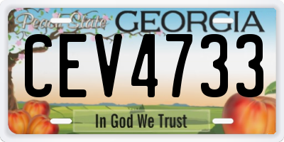 GA license plate CEV4733