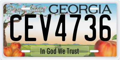 GA license plate CEV4736