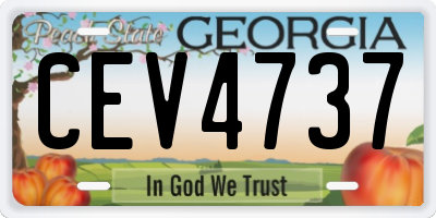 GA license plate CEV4737