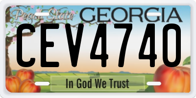 GA license plate CEV4740