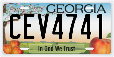 GA license plate CEV4741