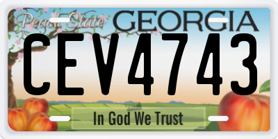 GA license plate CEV4743