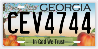 GA license plate CEV4744