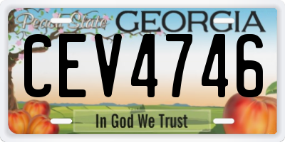 GA license plate CEV4746