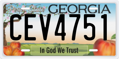 GA license plate CEV4751