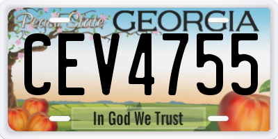 GA license plate CEV4755