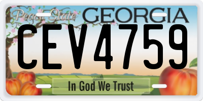 GA license plate CEV4759