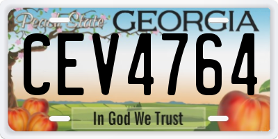 GA license plate CEV4764