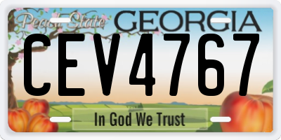 GA license plate CEV4767