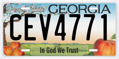 GA license plate CEV4771