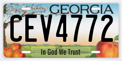 GA license plate CEV4772