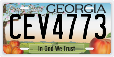 GA license plate CEV4773