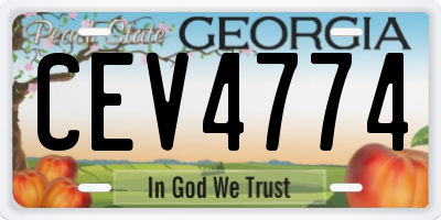 GA license plate CEV4774