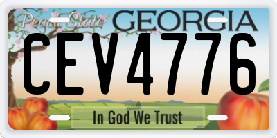 GA license plate CEV4776