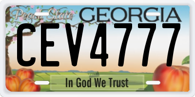 GA license plate CEV4777