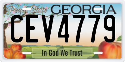 GA license plate CEV4779