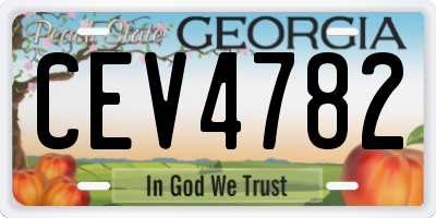 GA license plate CEV4782