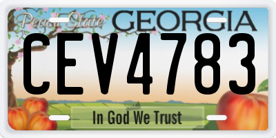 GA license plate CEV4783