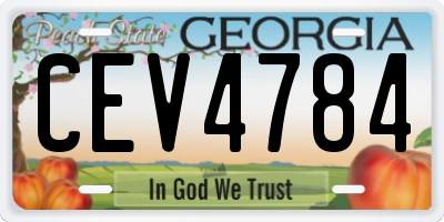 GA license plate CEV4784