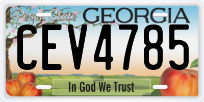 GA license plate CEV4785