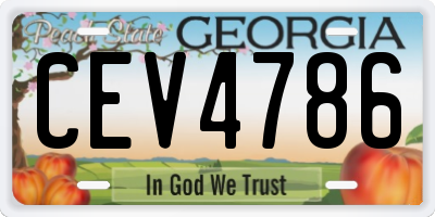 GA license plate CEV4786