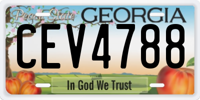 GA license plate CEV4788