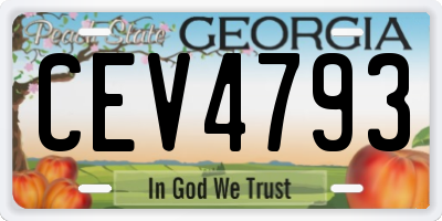 GA license plate CEV4793