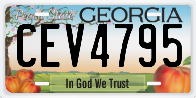 GA license plate CEV4795