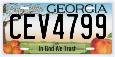 GA license plate CEV4799