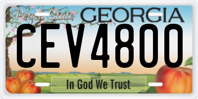 GA license plate CEV4800