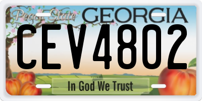 GA license plate CEV4802