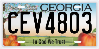 GA license plate CEV4803