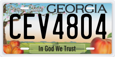 GA license plate CEV4804