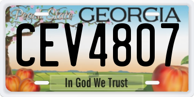 GA license plate CEV4807