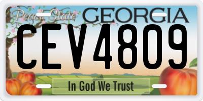 GA license plate CEV4809