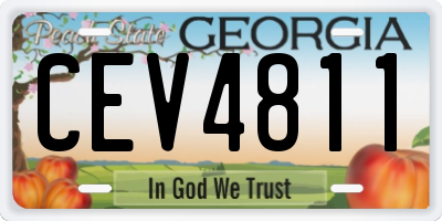 GA license plate CEV4811