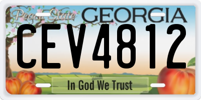 GA license plate CEV4812