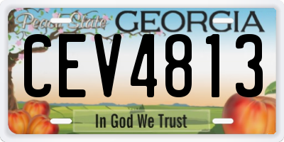 GA license plate CEV4813