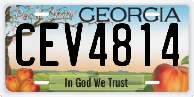 GA license plate CEV4814