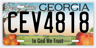 GA license plate CEV4818