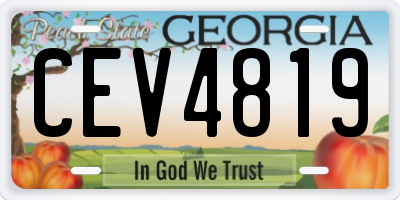 GA license plate CEV4819