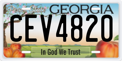 GA license plate CEV4820