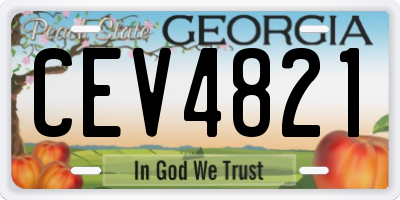 GA license plate CEV4821