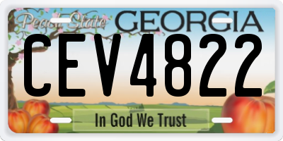 GA license plate CEV4822