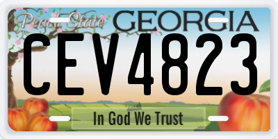 GA license plate CEV4823