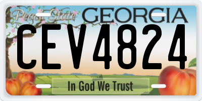 GA license plate CEV4824