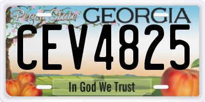 GA license plate CEV4825