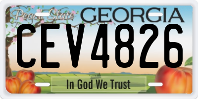 GA license plate CEV4826