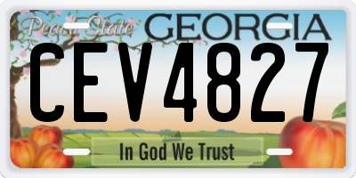 GA license plate CEV4827